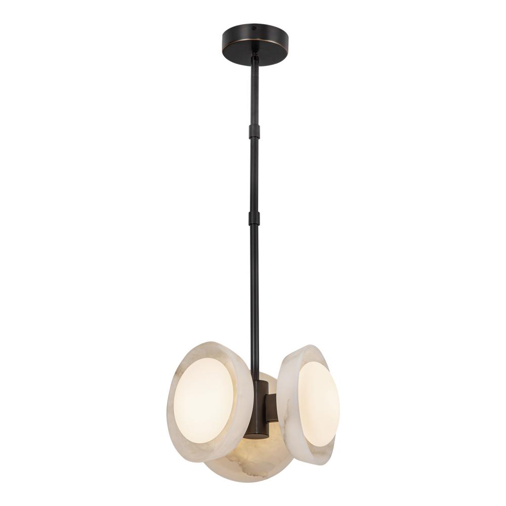 Alonso 13-in Urban Bronze/Alabaster LED Pendant