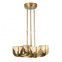 Alora Lighting CH362423VBAR-UNV - Colette 22-in Vintage Brass/Alabaster LED Chandelier