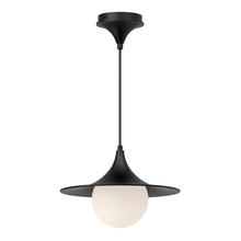 Alora Lighting PD525113MBOP - Fuji 12-in Matte Black/Opal Matte Glass 1 Light Pendant