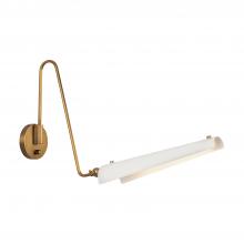 Alora Lighting WV347104MWVB - Osorio 4-in Matte White/Vintage Brass LED Wall/Vanity