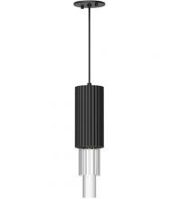 Alora Lighting PD502204MBCR - Bordeaux 4-in Clear Ribbed Glass/Matte Black LED Pendant