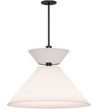 Alora Lighting PD543022MBWL - Chapelle 22-in Matte Black/White Linen 1 Light Pendant