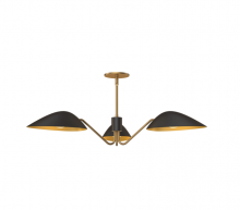 Alora Lighting PD550336MBAG - Oscar 36-in Aged Gold/Matte Black 3 Lights Pendant