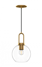 Alora Lighting PD601608AGCL - Soji 8-in Aged Gold/Clear Glass 1 Light Pendant