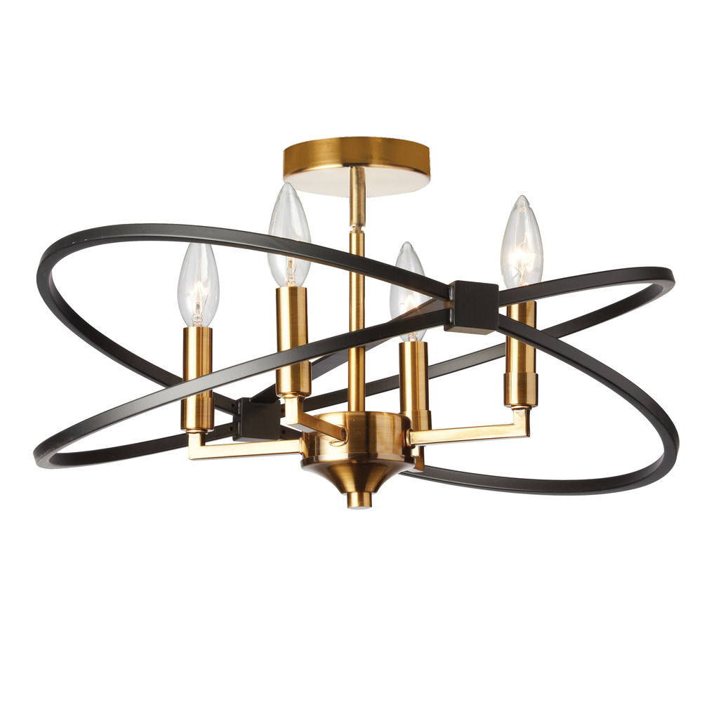 4LT Incandescent Semi Flush, VB and MB