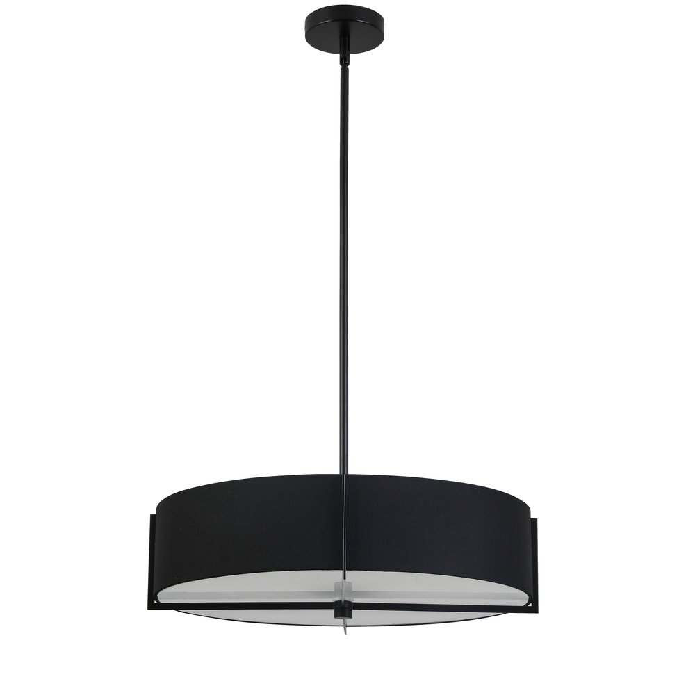 4LT Incandescent Pendant, MB w/ BK Shade