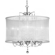 Dainolite VNA-20-5-119 - 5LT Crystal Chandelier Wh Shd