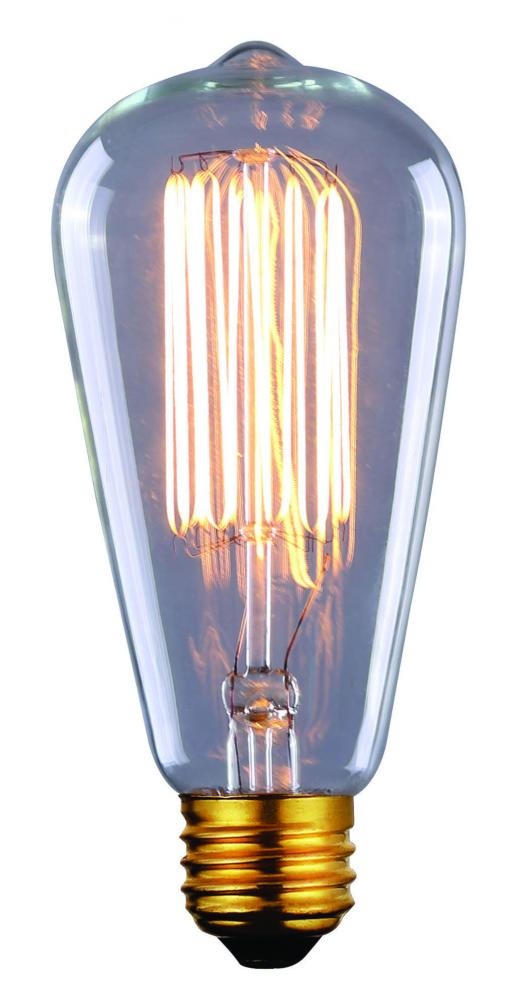 Bulb, Edison Bulbs, 60W E26, Clear Color, ST64 Cone Shape, 2500hours