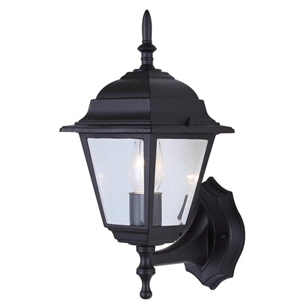 Outdoor 1 Light Outdoor Lantern, Black Finish