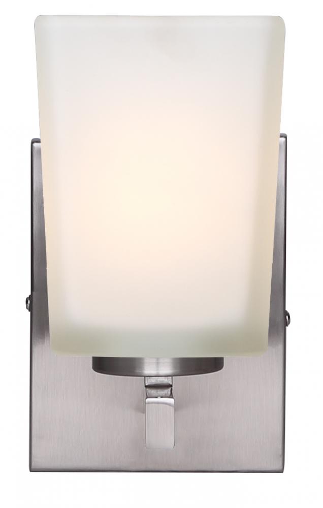 Hartley 1 Light Vanity, Nickel Finish