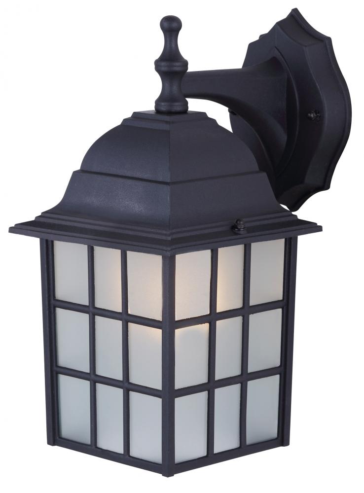 Outdoor 1 Light Outdoor Lantern, Black Finish