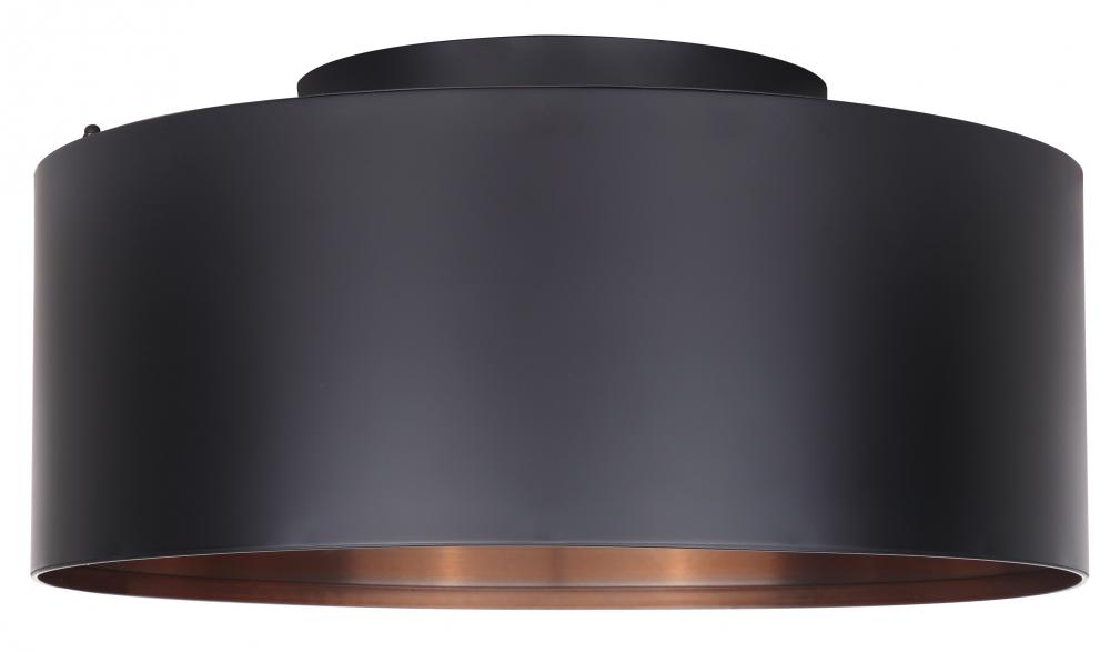 Oxyura 2 Light Flush Mount, Black Finish