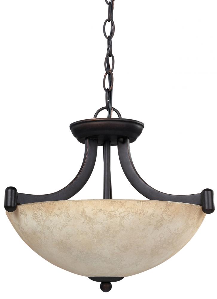 Warren 1 Light Chandelier, Rubbed Antique Finish