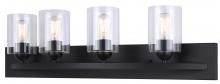 Canarm IVL370A04BK-CL - Hampton 4 Light Vanity, Black Finish