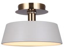 Canarm LFM263A13GYG - Jessa 12.75 in. 1 Lt Integrated LED Matte Gray and Gold Transitional Flush Mount w/ Gray Metal Shade