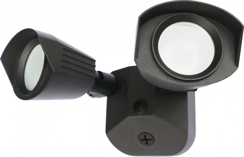 LED Security Light - Dual Head - Bronze Finish - 4000K - 120-277V