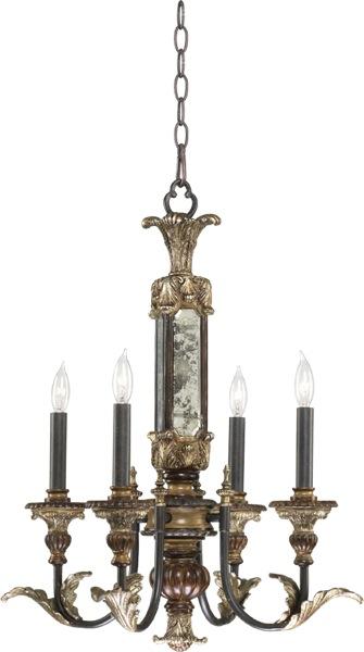 Four Light Toasted Sienna Up Chandelier