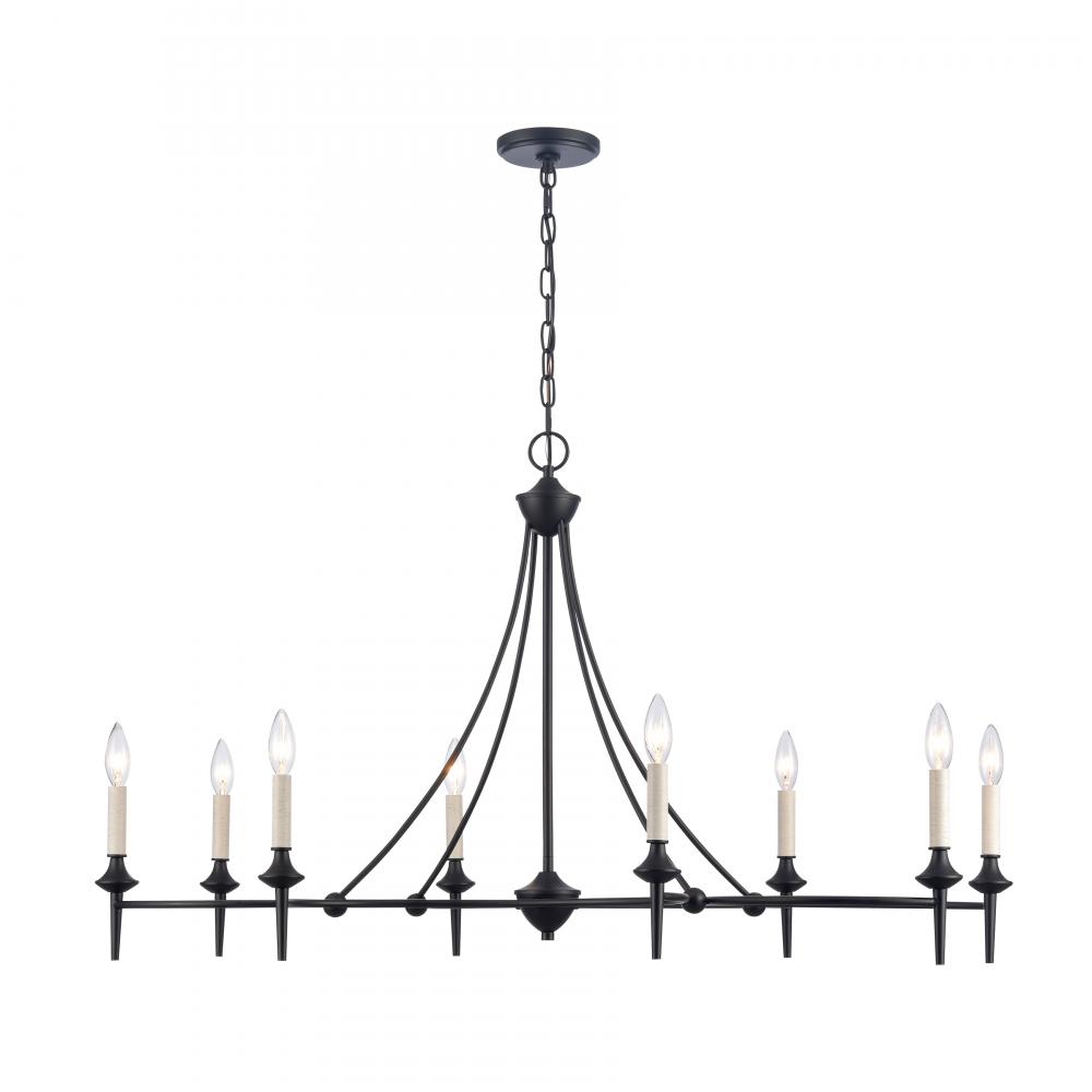 Solomon 42'' Wide 8-Light Linear Chandelier - Matte Black