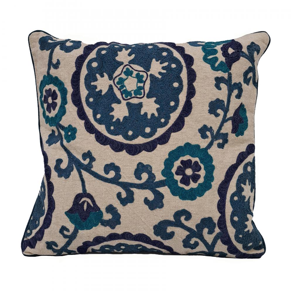 Blue Suzani 20x20'' Pillow - Blue