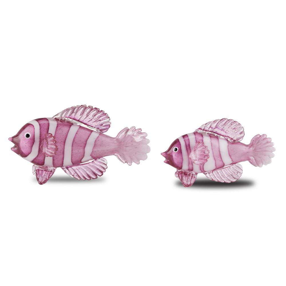 Rialto Magenta Glass Fish Set