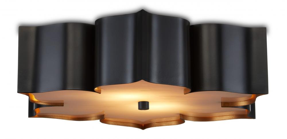 Grand Lotus Black Flush Mount