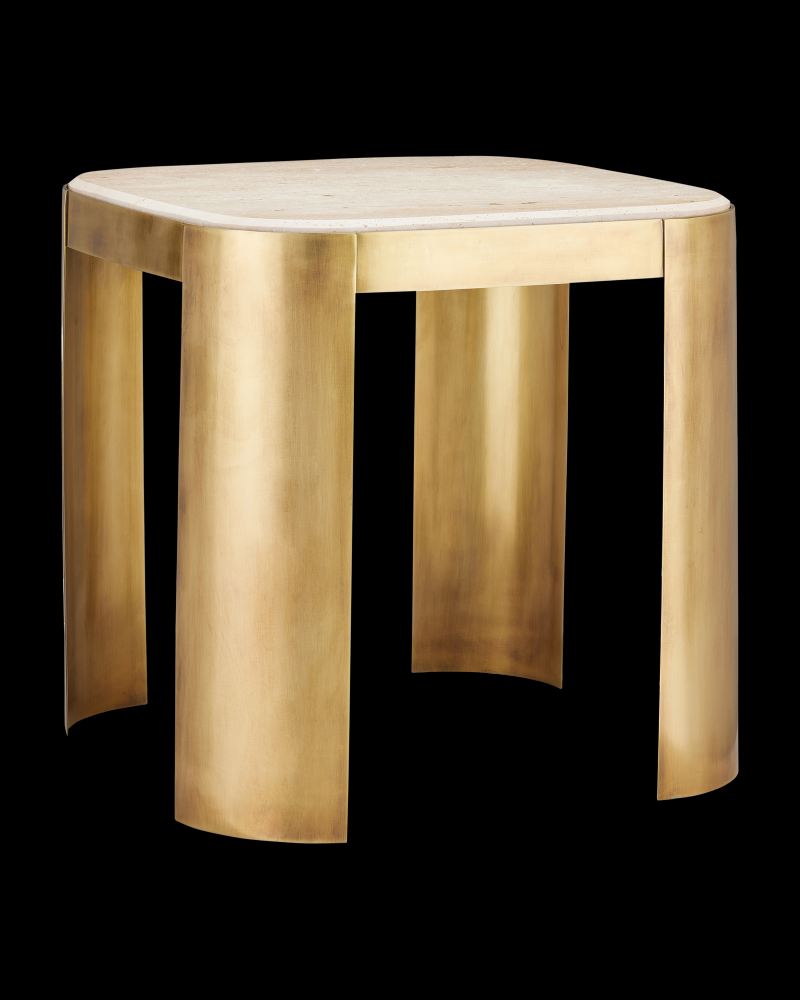 Sev Travertine Accent Table