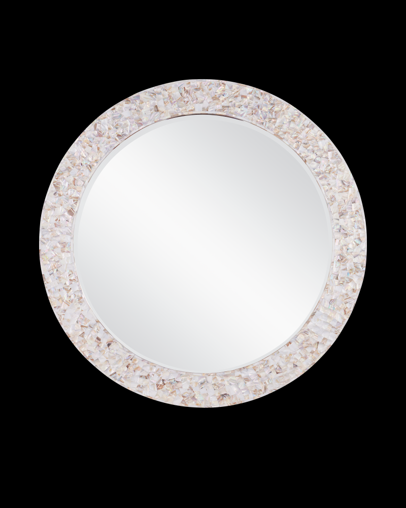 Uma Mother of Pearl Round Mirror